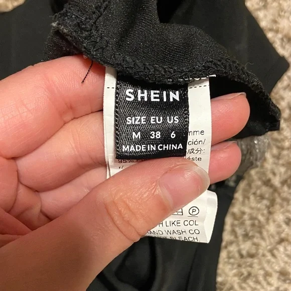 SHEIN (M) Black Tank Top with Silver Fringe - Picture 2 of 6